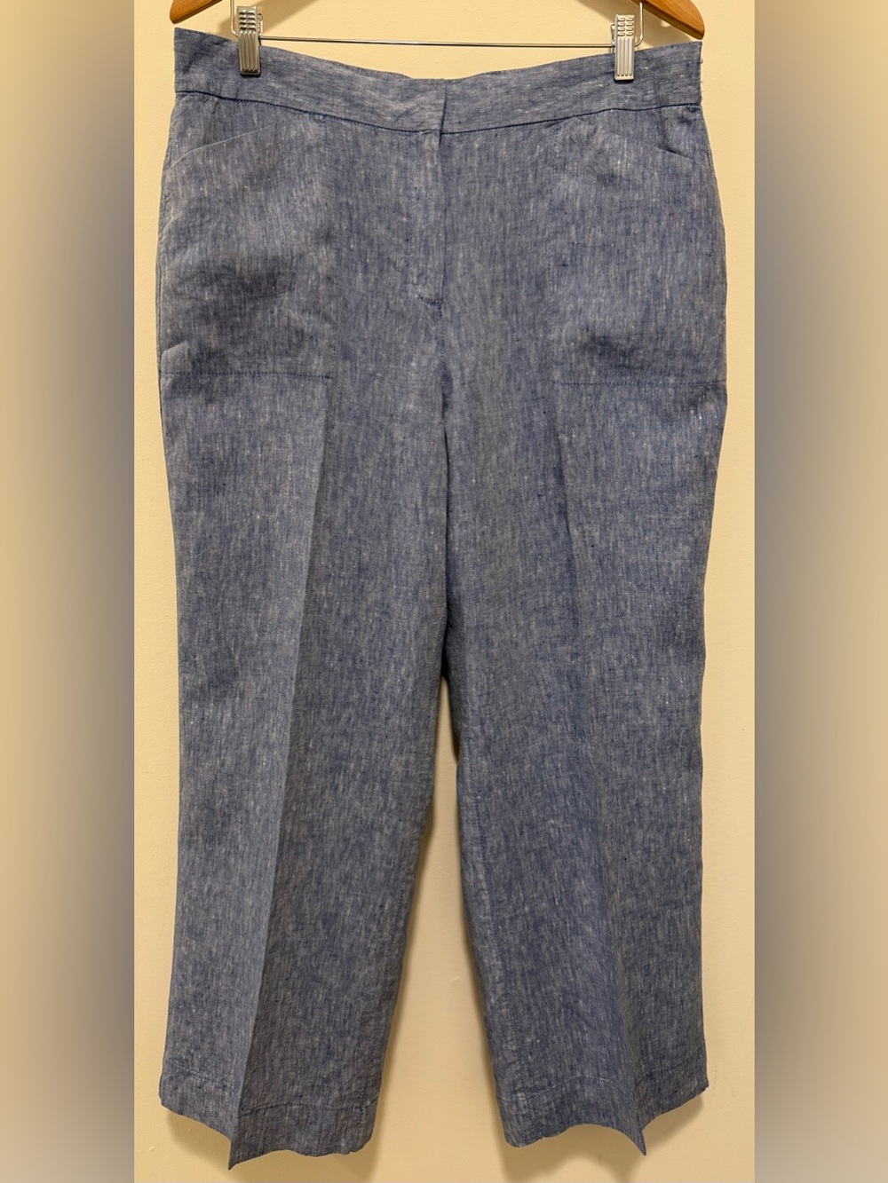 Chico’s Petite Wide Leg Linen Pant in Indigo